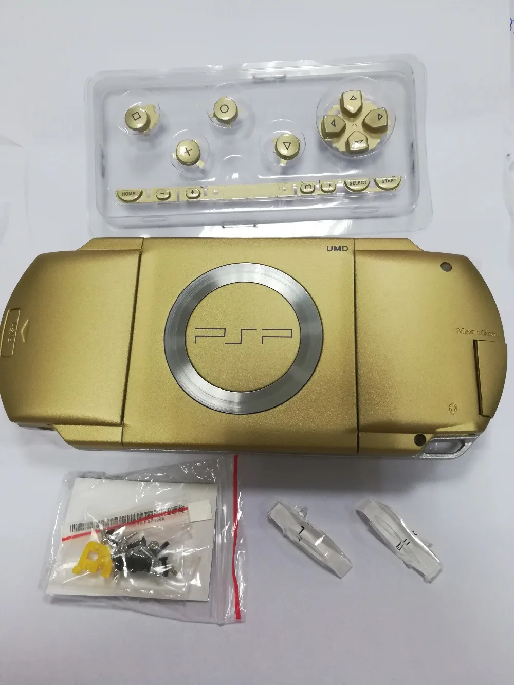 

Gold Color Full set Housing Shell Cover Case Replacement for PSP1000 PSP 1000 Game Console with Buttons Set