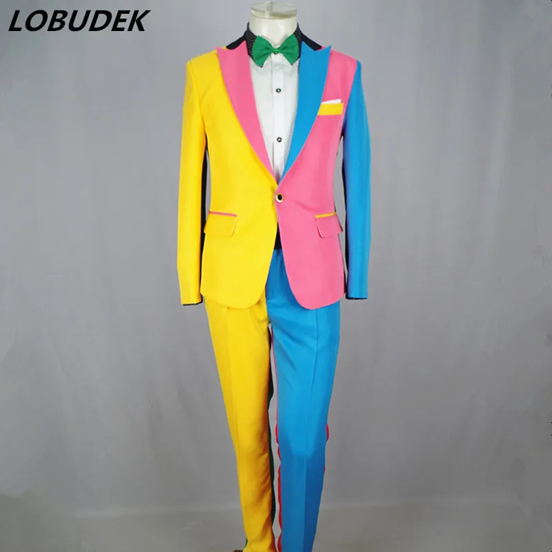 Irregolare Colorato Abiti da Uomo Mago Pagliaccio Prestazioni Fase Abiti  Discoteca Cantante Maschio Host Giacche Vestito di Pantaloni DS  Costume|Suits| - AliExpress