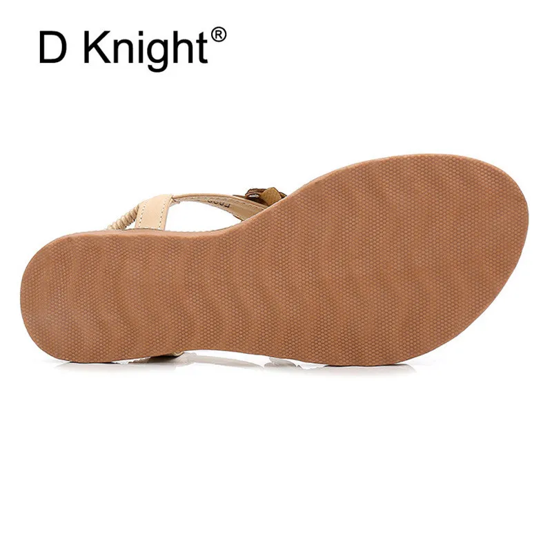 Big Size 35-43 Women Sandals Flat With Shoes Crystal Bohemia Leisure Lady Sandals Open Toe Outdoor Women's Summer Footwear Shoes (15)