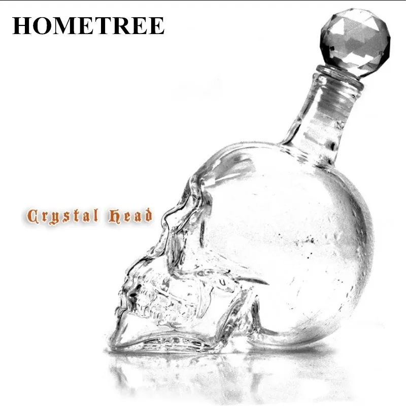 

HOMETREE 1000ml Crystal Skull Head Transparent Glass Champagne Fruit Juice Cocktails Beer Wine Bottle Shot Glass Party H1157
