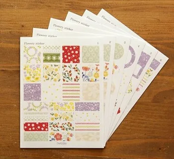 

6pcs/pack Vintage Flower series Paper sticker set students' DIY Multifunction diary decoration sticker phone stickers