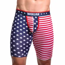 Модные сексуальные мужские трусы-боксеры с американским флагом, мужские трусы с мешочком,, Топ#30