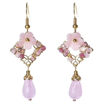 

2019 new retro ethnic style earrings niche design senior sense long temperament earrings female