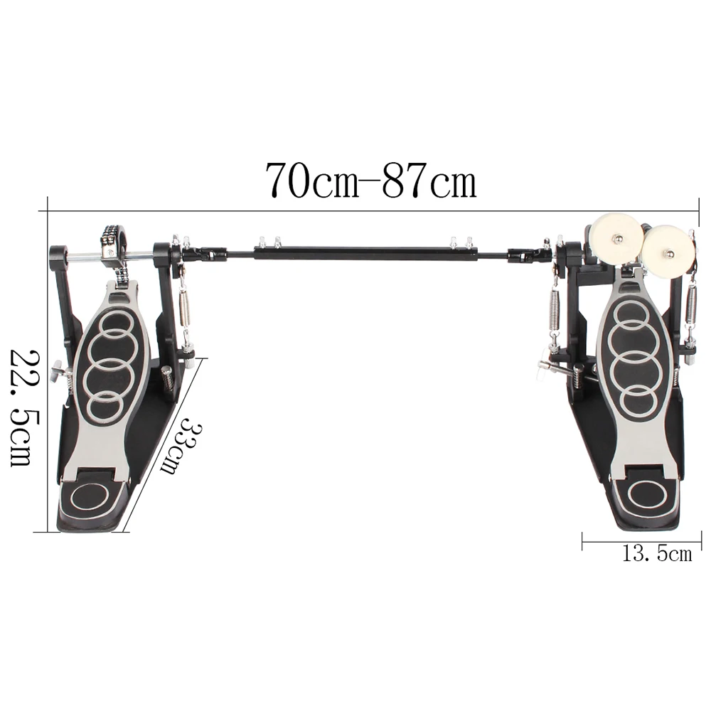 Двухбарабанный ударный войлочный молоток, басовая педаль с прямым приводом, басовый барабан, ударные педали для ударного инструмента