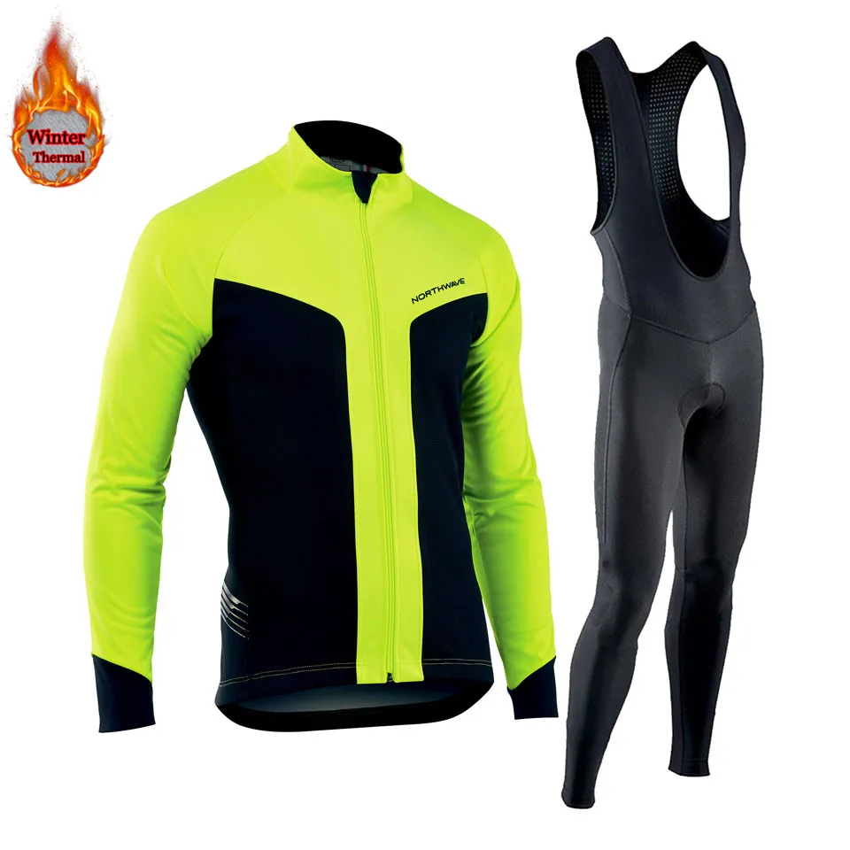 

2019 Pro Team NW Winter Thermal Fleece Cycling Clothes Men Northwave Jersey Suit Outdoor Riding Bike MTB Clothing Bib Pants Set