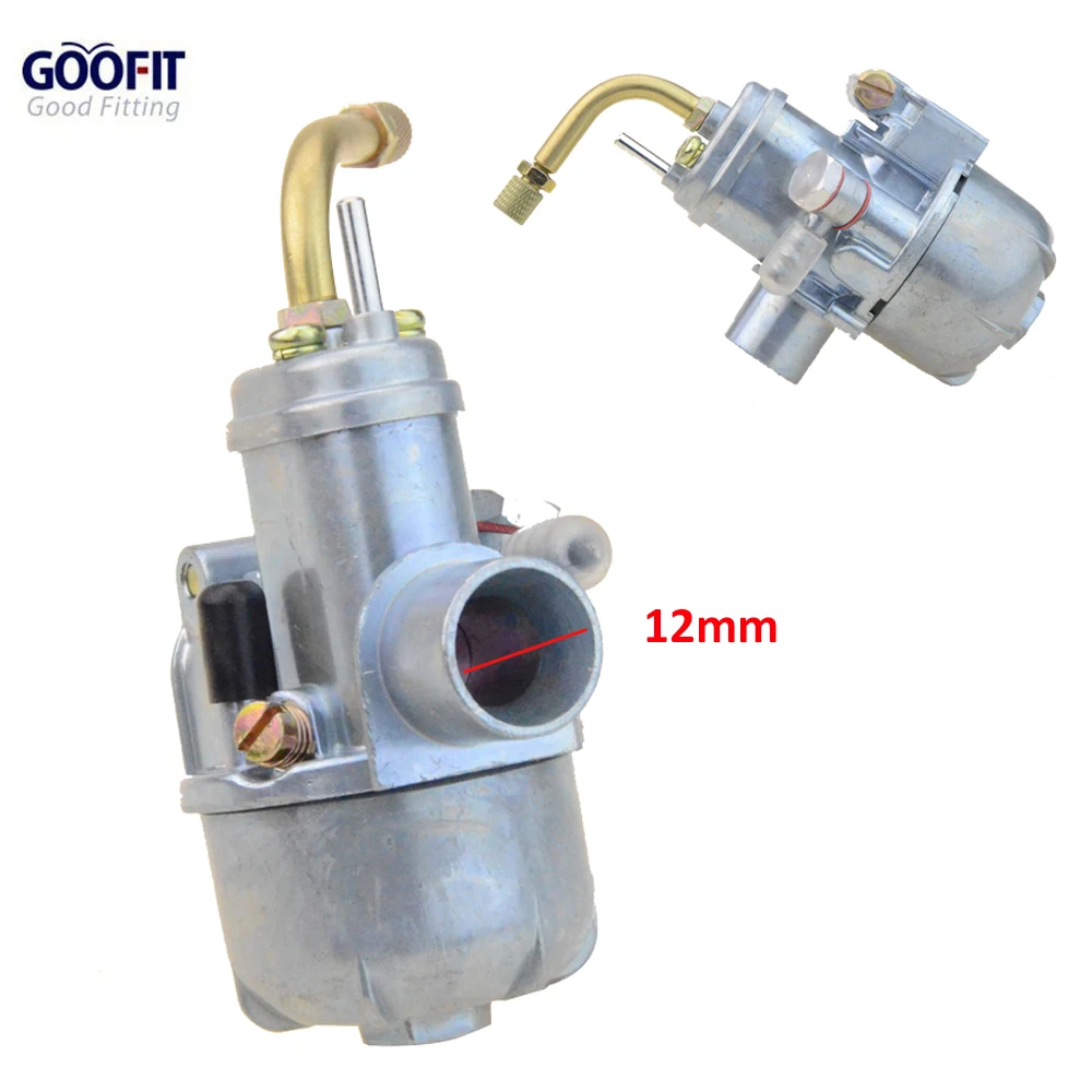 

GOOFIT 12mm Carburetor Puch Moped Bing Style Carb Stock Maxi Sport Luxe Newport Cobra Carburettor N090-112