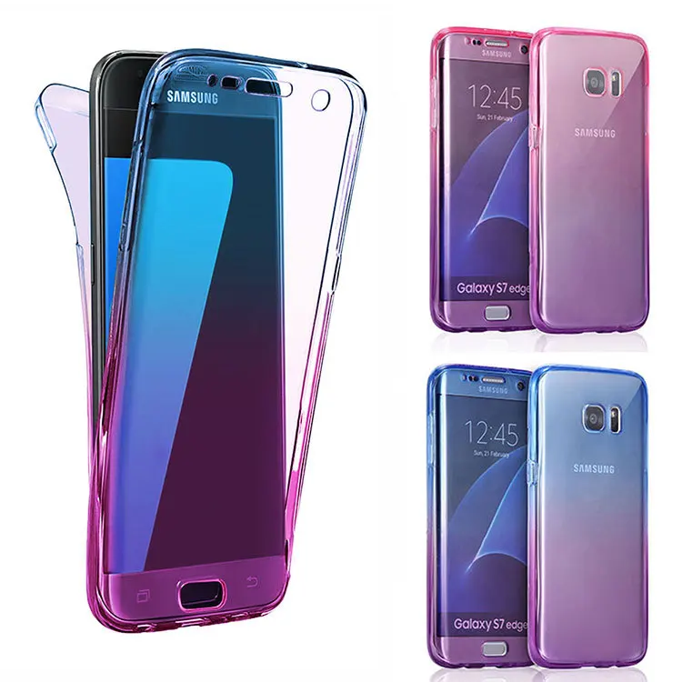 360 Full TPU պաշտպանության TPU գործ Samsung Galaxy A7 A8 2018 A3 J3 J5 J7 2017 S6 S7 Edge S8 S9 S10 Plus S10e փափուկ սիլիկոնե ծածկով