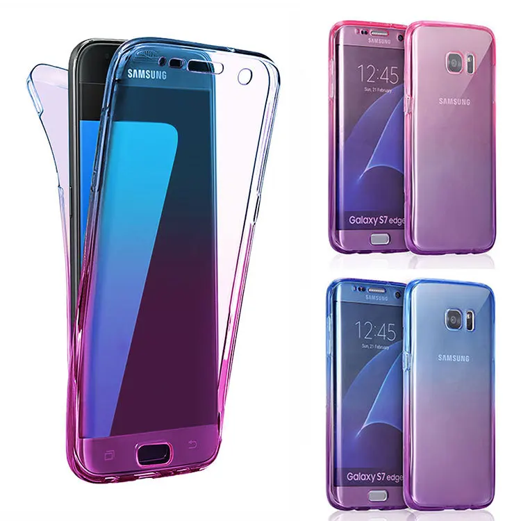 Чехол из ТПУ с полной защитой 360 градусов для Samsung Galaxy A7 A8 2018 A3 J3 J5 J7 2017 S6 S7 Edge S8 S9 S10