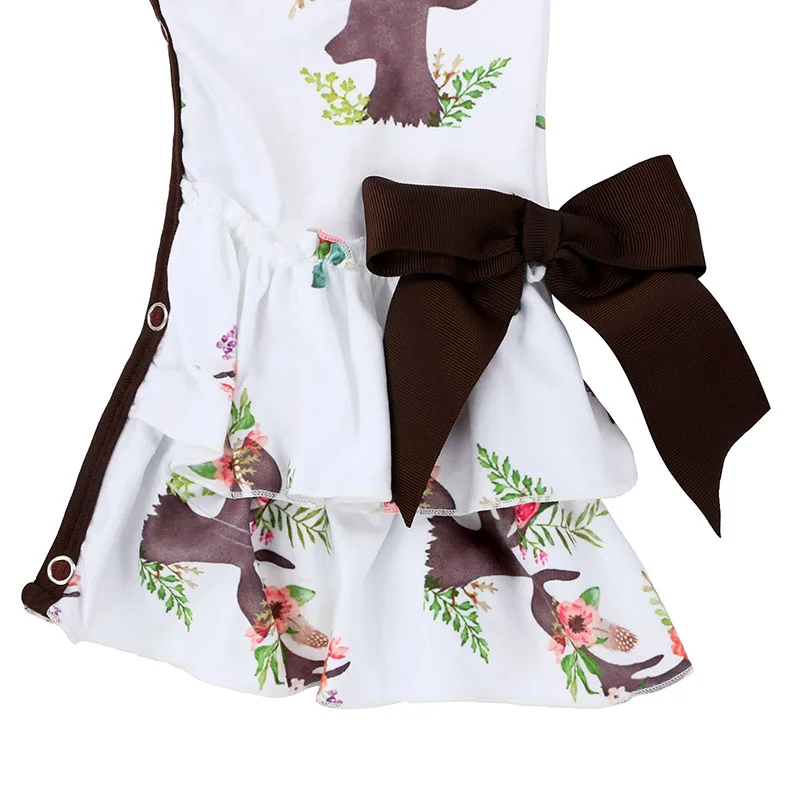 Kaiya Angel рождественские Коричневый Олень короткий рукав комбинезон для младенцев, Детская Пижама, для детей, одежда Детские комбенизоны