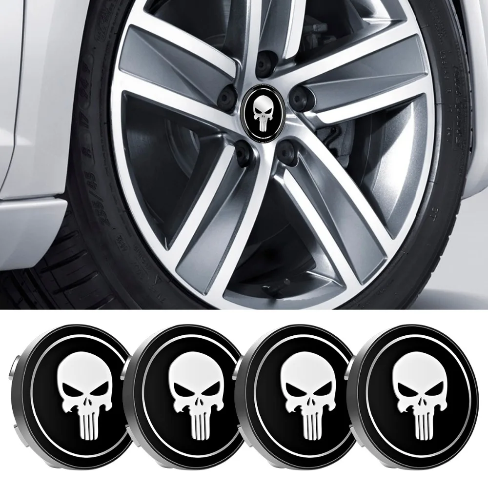 

4pcs 60mm Skull Car Sticker Wheel Center Cap Hub Cap for KIA Stinger Optima K5 K3 Ceed Car-styling Emblem Badge Stickers