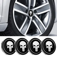 car styling 4pcs 60mm Skull Car Sticker Wheel Center Cap Hub Cap for KIA Stinger Optima K5 K3 Ceed Car-styling Emblem Badge Stickers (1)