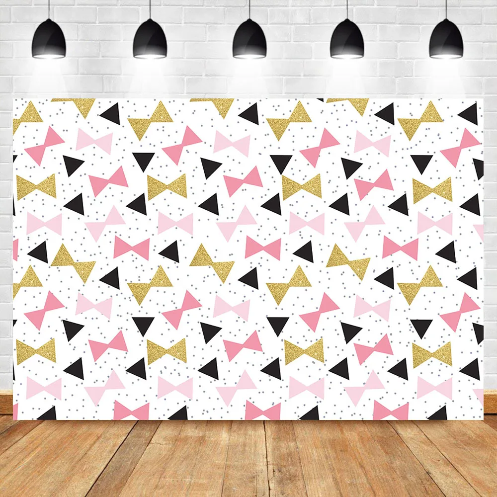 

NeoBack Cute Bow Pattern Background Kids Birthday Party Dessert Table Banner Decoration Photo Backdrop