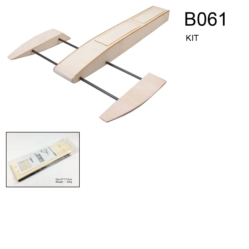 RC Speed Boat 495mm Wooden Sponson Outrigger Shrimp Racing Boat Model Building Kits Radio Remote Control Speedboat 8