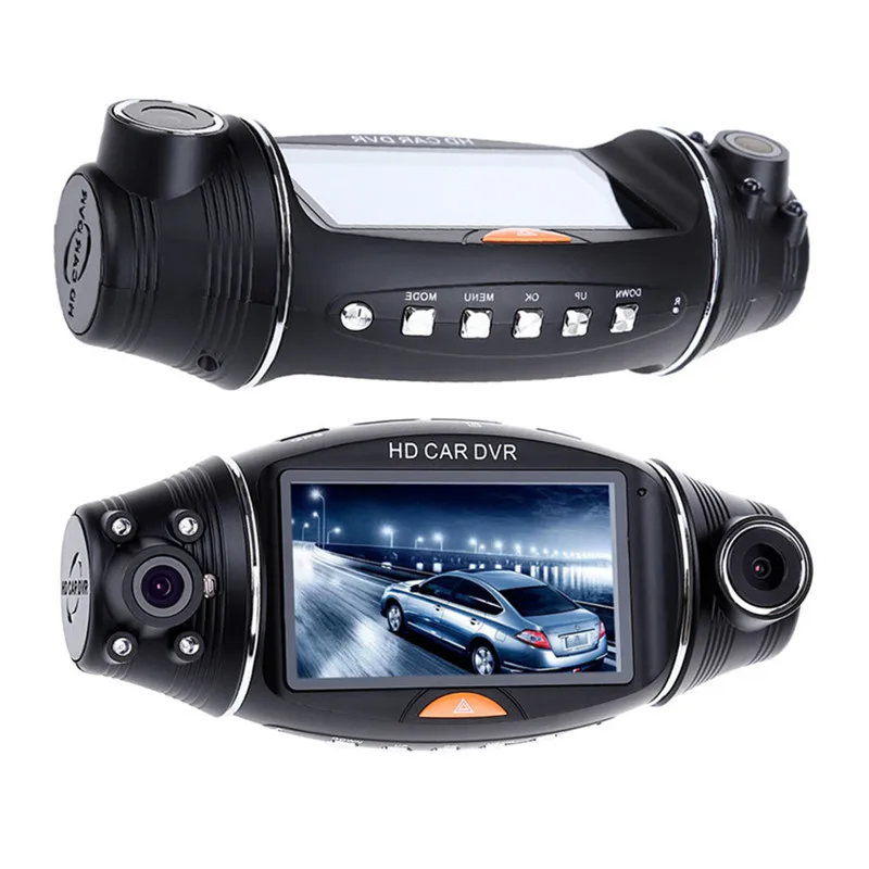 2 7 дюймов R310 двойной объектив HD Автомобильный видеорегистратор Камера GPS IR 140
