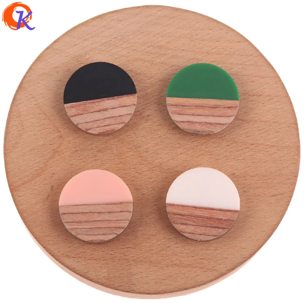 

Cordial Design 50Pcs 25*25MM Jewelry Accessories/Hand Made/Natural Wood & Resin/Round Shape/DIY Jewelry Making/Earring Findings