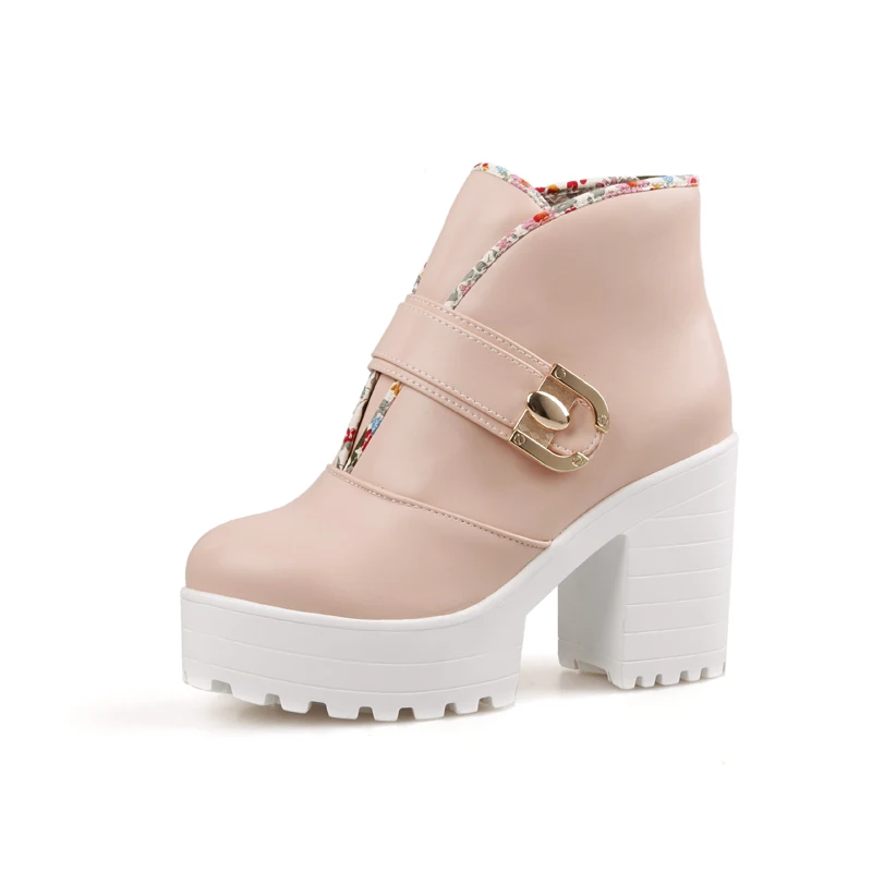 Fashion Women Ankle Boots Vintage Women Martin Boots high Heels Motorcycle Boots Fashion Women Spring Fall Casual Shoes