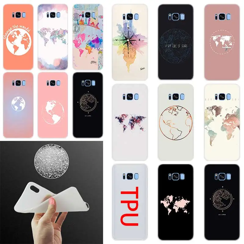 

Travel in world map plans Silicone Case Cover For Samsung Galaxy S10 S8 S9 Plus S7 S6Edge S5 Note 10 8 9 Pro Phone S10E S8 S7 S6