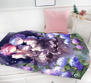 

Oct. Home Textile Gifts Re:ZERO Anime Rem & Ram 95 x 55 CM Mini Single-layer Flannel Fabric Baby Blanket New #41288