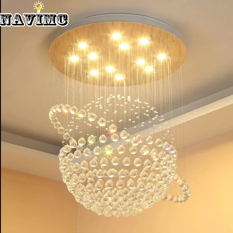 

Modern LED Crystal Ceiling Lights Fitting Flush Mount Lighting Fixtures Globe Design lamp For Hotel Restaurant