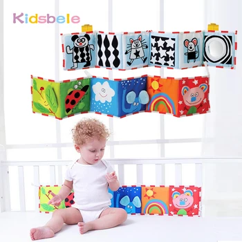 

Baby Cloth Book Rattles Toys Soft Funny Black White Colorful Knowledge Multi-Tounch Cartoon Animal Learning Infant Toy