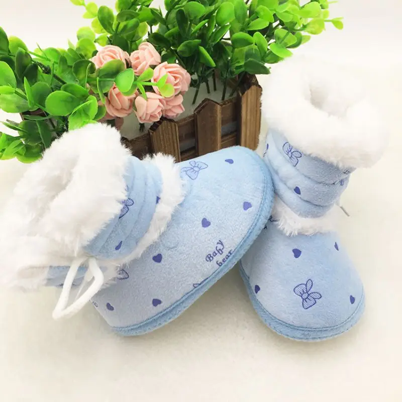 Infant Toddler Baby Prewalker Crib Boots Kids Girls Warm Winter Snow Shoes