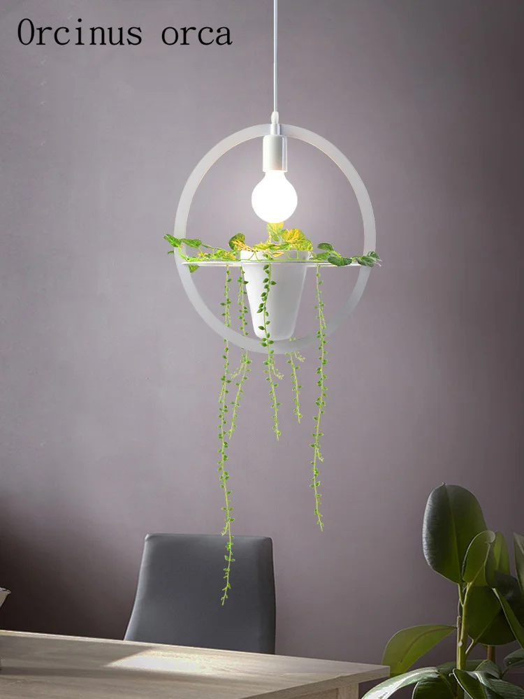 

Nordic modern minimalist plant chandelier Restaurant Bar bedroom creative personality simulation plant LED Chandelier