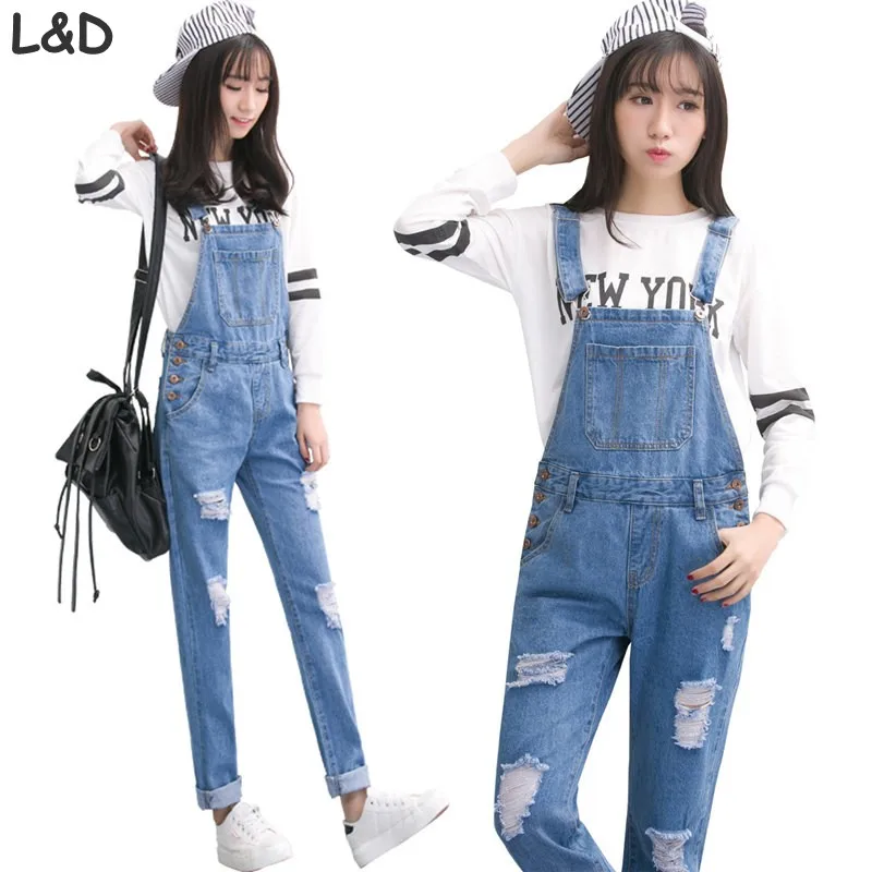 Womens Jumpsuit Denim Overalls 2016 Spring Autumn Casual