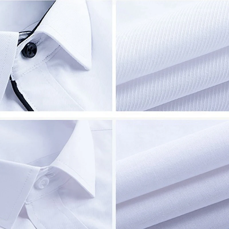 Men's Large size Business Long Sleeve Lapel Stripe 10XL 11XL 12XL 13XL 14XL Office Business White Shirt