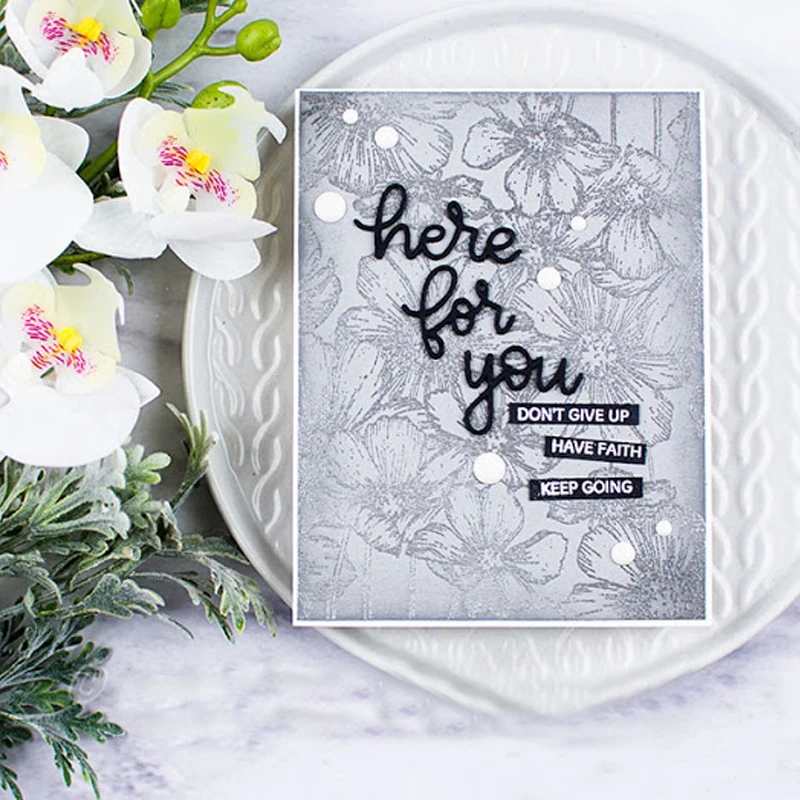 

Word "here for you" Metal Cutting Dies New 2019 Stencils for DIY Scrapbooking DIY Paper Cards Craft Making Fun Decoration