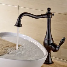 Черный бронзовый кухонный смеситель 360 ronating Античная черная раковина кран холодной и горячей кухни смеситель черненая кухня