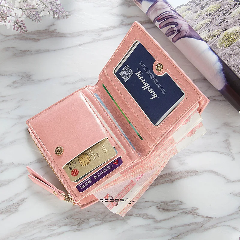 

High Quality Women Wallets Small Purse Female Wallet Credit Card Slots Zipper Coin Pocket Card Holder Leather Wallet Women W331