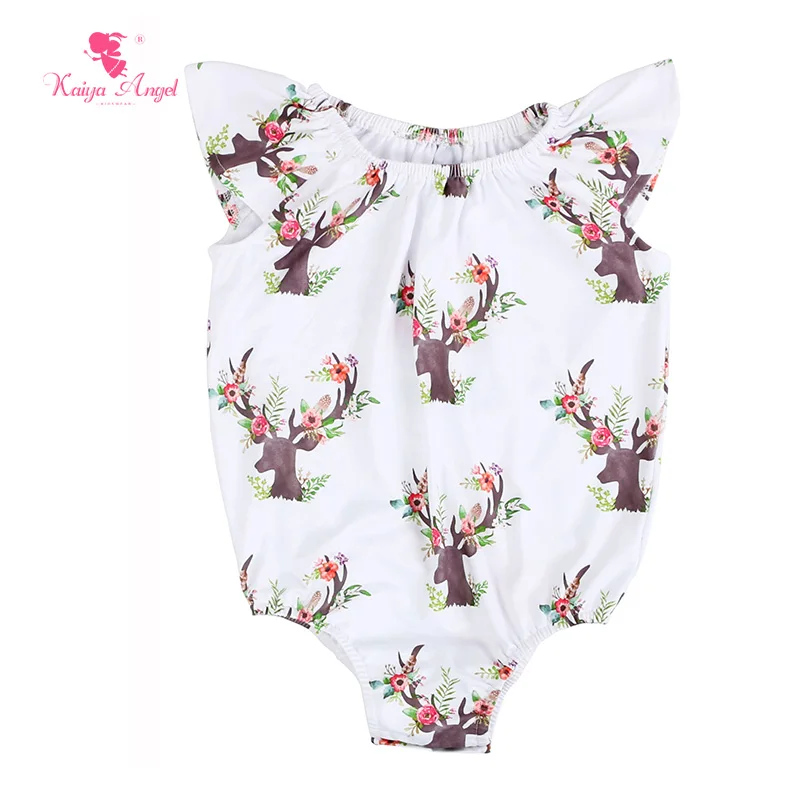 Kaiya Angel 2017 Детский Рождественский комбинезон с цветочным принтом|baby romper summer|baby