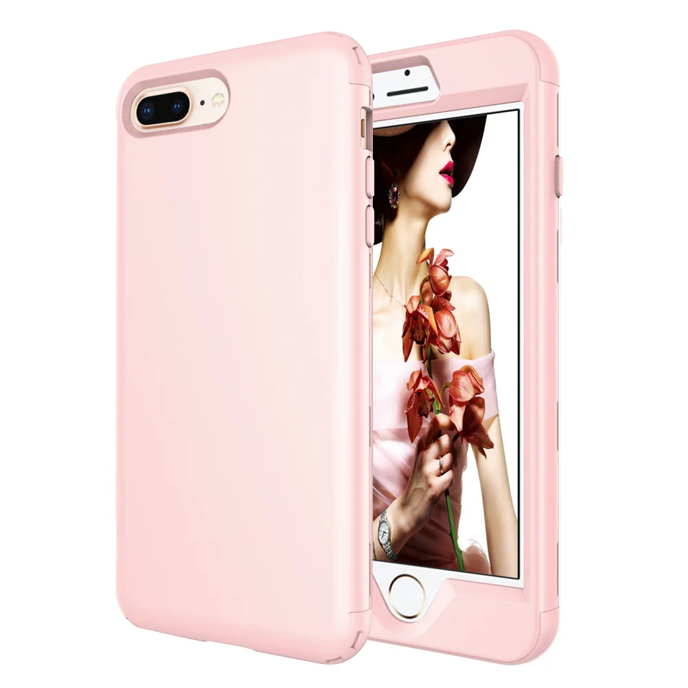 

New For Apple iPhone 8 / 8 Plus Protect Case Cover Slim Hybrid Dual Layer Shockproof TPU Hard Phone Cases w/Screen Protector