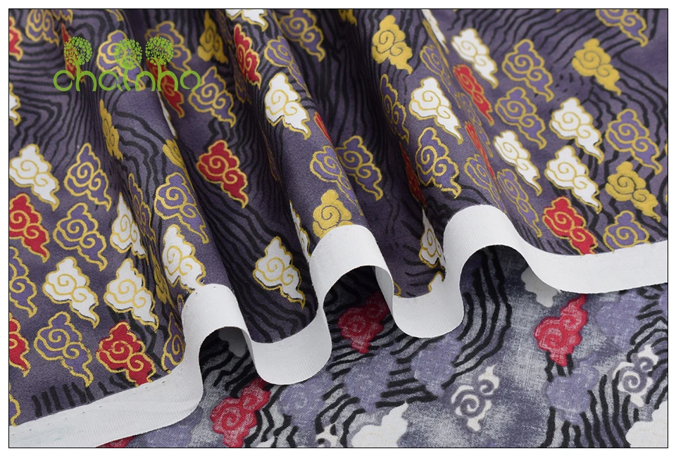 Chainho, 6 шт./лот, серия Bronzing, саржевая хлопковая ткань с принтом, Лоскутная Ткань для рукоделия, шитье, материал для детей и малышей