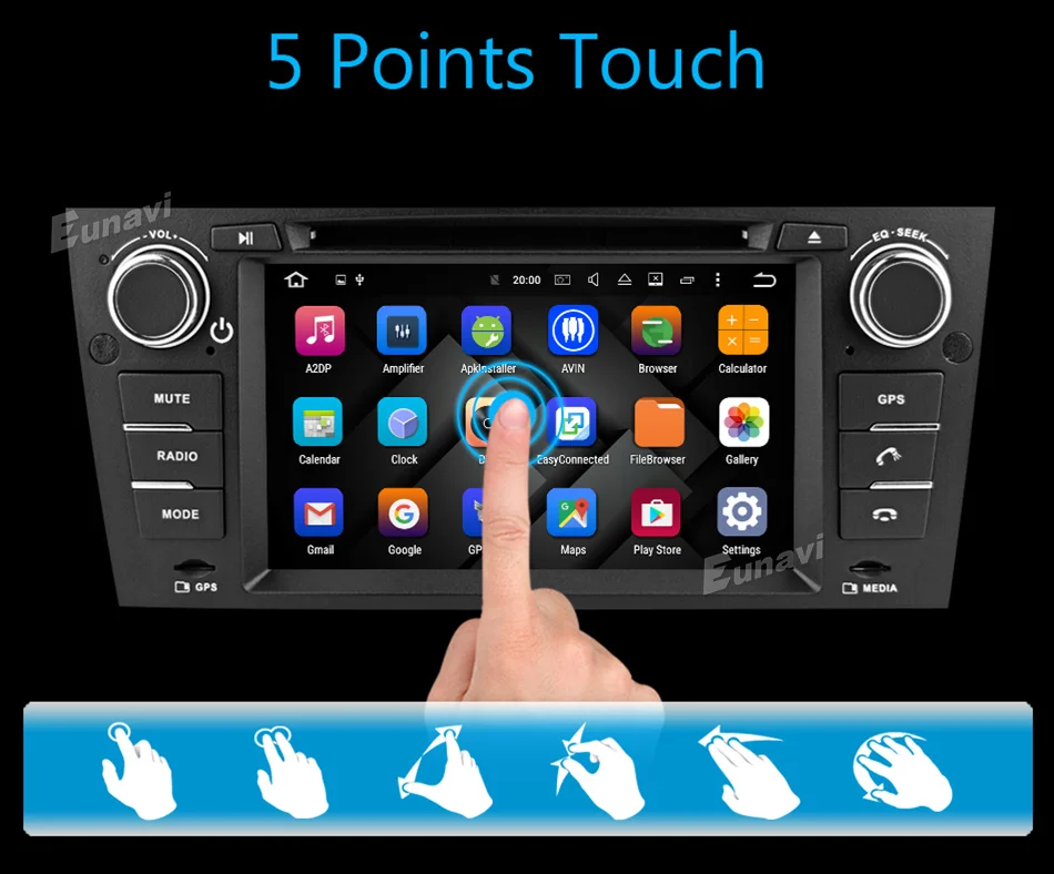 Discount Eunavi Octa 8 Core CPU Android 8.0 Car DVD For 3 Series BMW E90 E91 E92 E93 318 320 325 For Manual Air Conditioning gps Navi 7