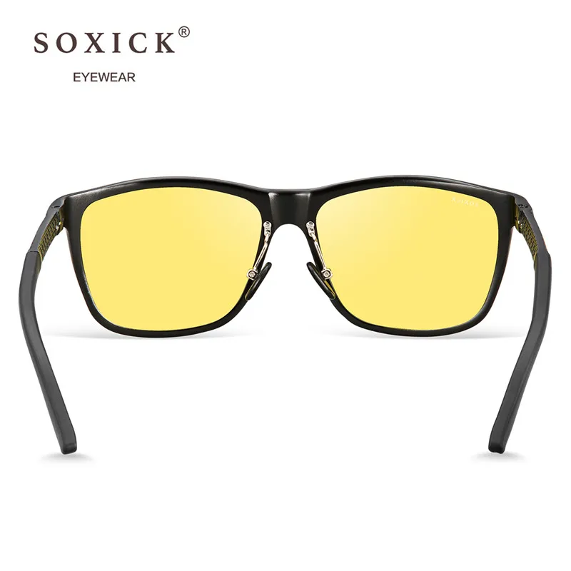 Soxick Classic Vintage Sunglasses Polarized Men Women Yellow Sunscreen UV Protection Anti-Glare Car Driver Night Vision Goggles