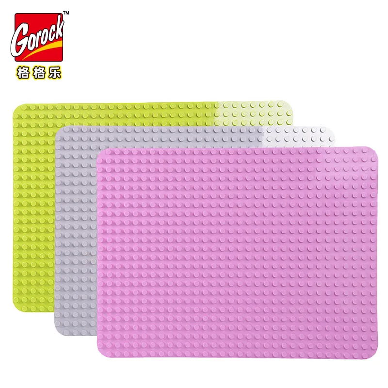 

GOROCK 32*24 Dots Large Size Baseplates DIY Bricks Big Particles Base Plates Board Compatible Legoings Duploe Toys For Children