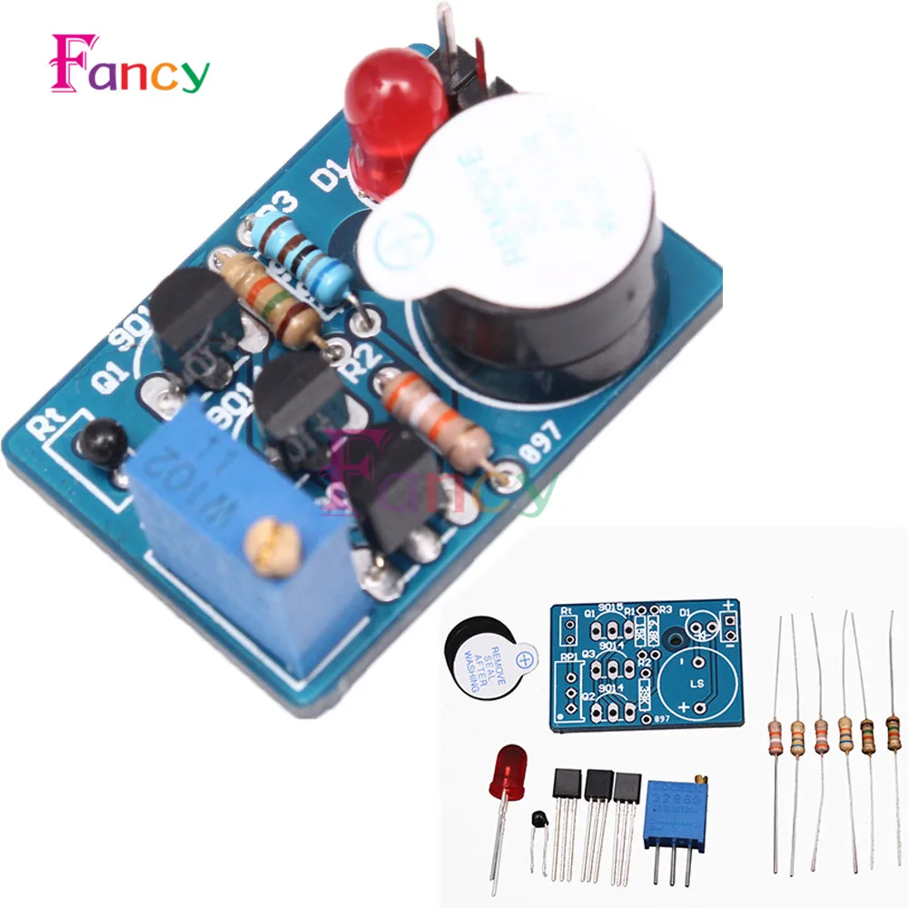 

Electronic DIY Kit Temperature Control Sound Light Alarm Suite DC 3-5V Kit Electronic Circuit Training