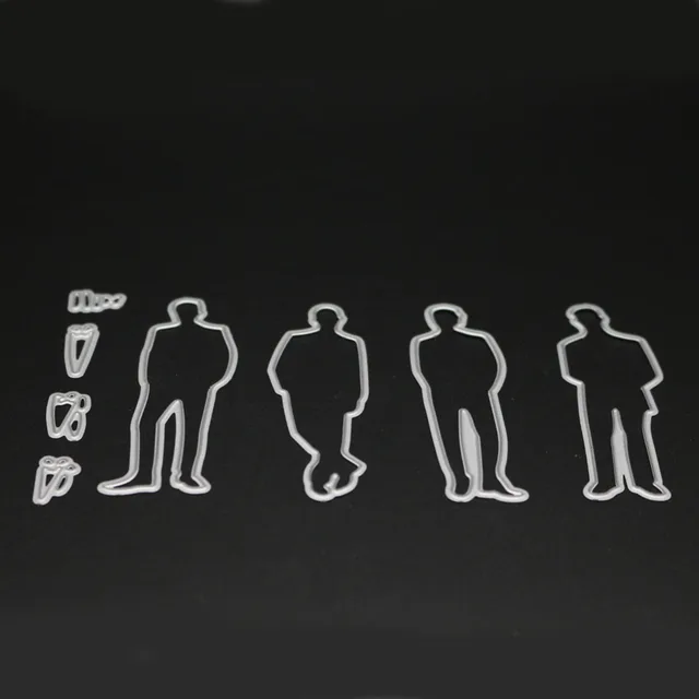 95x71mm gentleman man shape metal steel embossing template cutting man card template