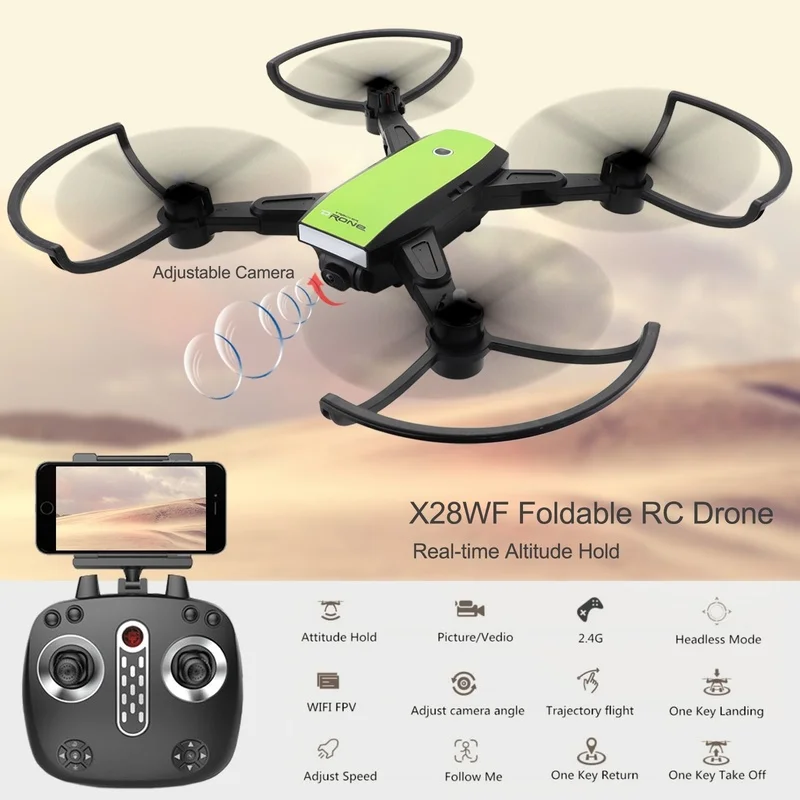 Складная двойная камера Дрон 720P WIFI 3D Flips Follow Me Altitude Hold аэрофотосъемка RC