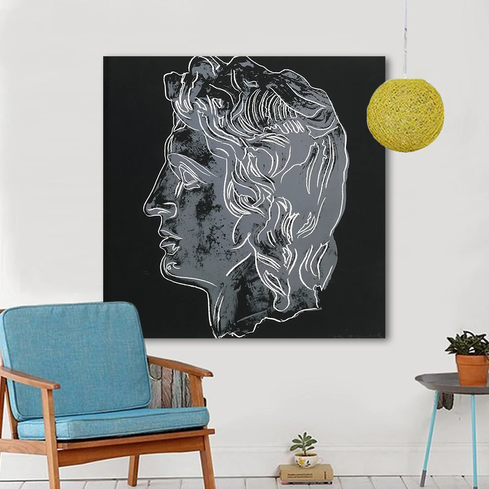 

HDARTISAN Modern Pop Art Oil Painting Warhol Canvas Art Alexander The Great Wall Pictures For Living Room Home Decor Printed
