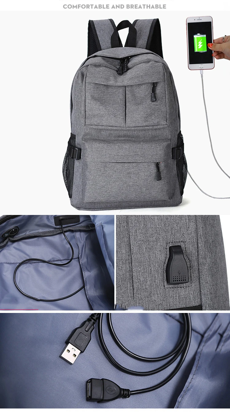 Boshikang Повседневный Рюкзак, водонепроницаемая дорожная сумка, безопасный компьютерный рюкзак, usb зарядка, школьная сумка для подростка, модный рюкзак