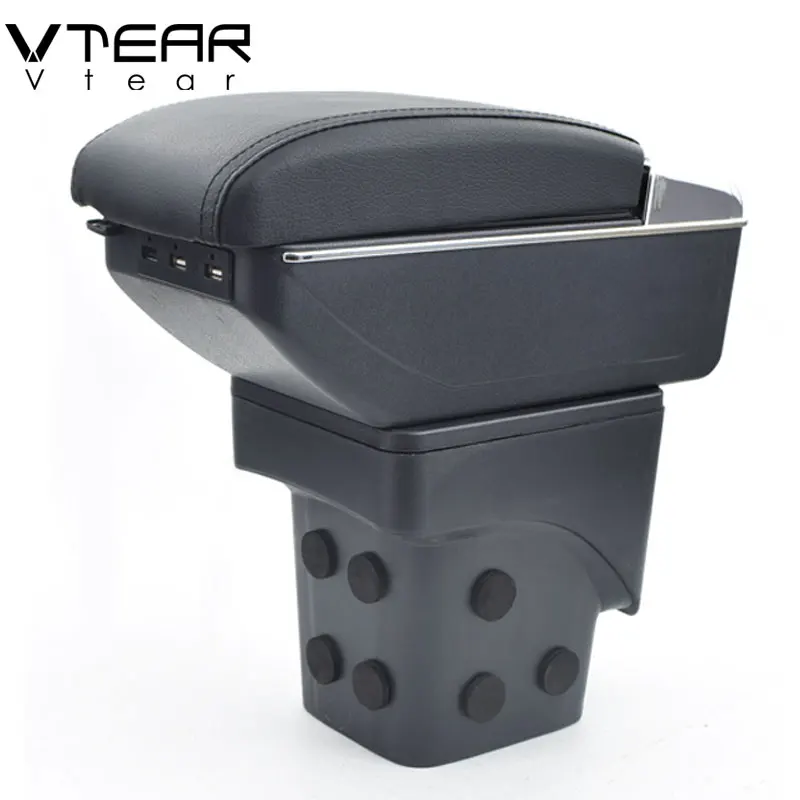 

Vtear For Ford Focus 2 armrest box USB Charging interface heighten MK2 central Store content box cup holder ashtray accessories