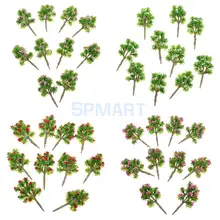 10 pcs 1:200 Modelo Em Escala Árvores com Flor Layout Ferrovia Paisagem Cenário Wargame Diorama Construção De Parque Jardim Kits de Brinquedos DIY