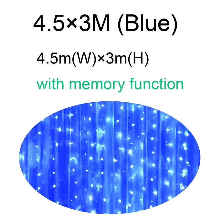 4,5 м x 3 м 304 светодиодов для дома, улицы, праздника, Рождества, декоративные свадебные, рождественские гирлянды, сказочные гирлянды, гирлянды, вечерние гирлянды - Испускаемый цвет: Blue
