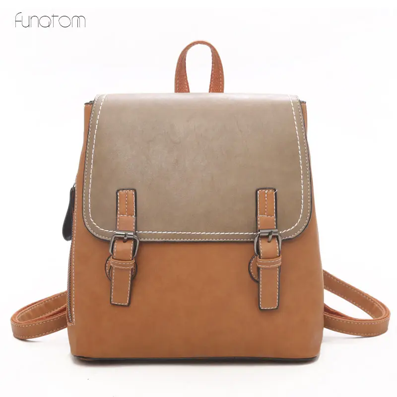 

High Quality Pu Leather Vintage Women Backpack Teenage Girls School Shoulder Bag Bagpack Mochila Female Backpacks