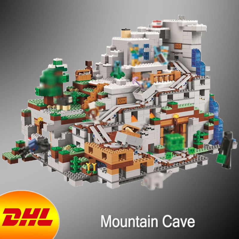 

HF Minecrafted Figures 2886Pcs The Mountain Cave Model Building Kits Blocks Bricks Toys For Children Gift Compatible With 21137