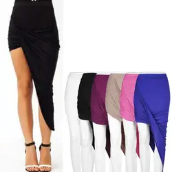 1 шт. XL Draped Asymmetrical High Waisted Stretch Bodycon низкая Макси Юбки для женщин Новая мода