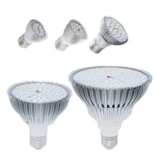 Полный спектр Светодиодная лампа для растений, 18 Вт, 25 Вт 30 Вт 50 Вт 80 Вт E27 E14 GU10 светодиодной лампы для растений AC 85-265 V для системы гидропоники цветущих растений