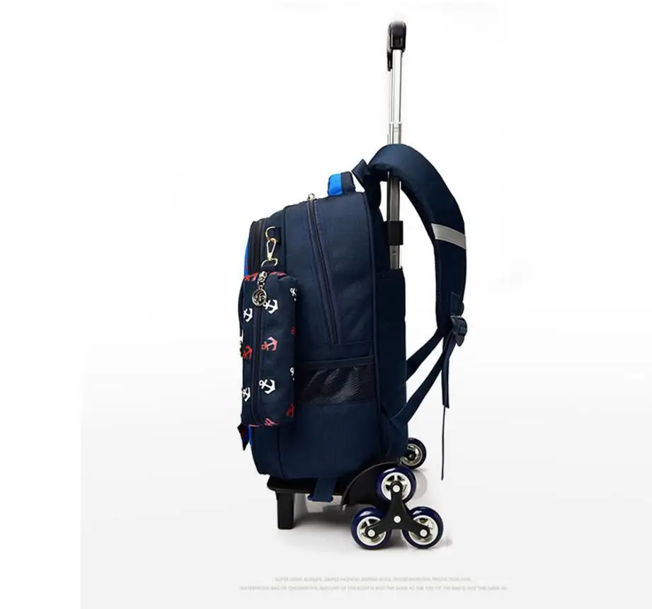 Дети колесный рюкзак для школы дети прокатки сумки на колесах детский путешествия сумка тележка для мальчиков Тележка школьный рюкзак